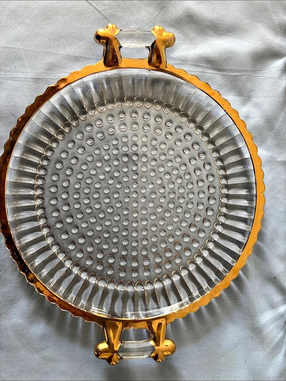 Vintage Jeanette National Clear & Gold Glass Sugar/Creamer Tray Set - Picture 2 of 10